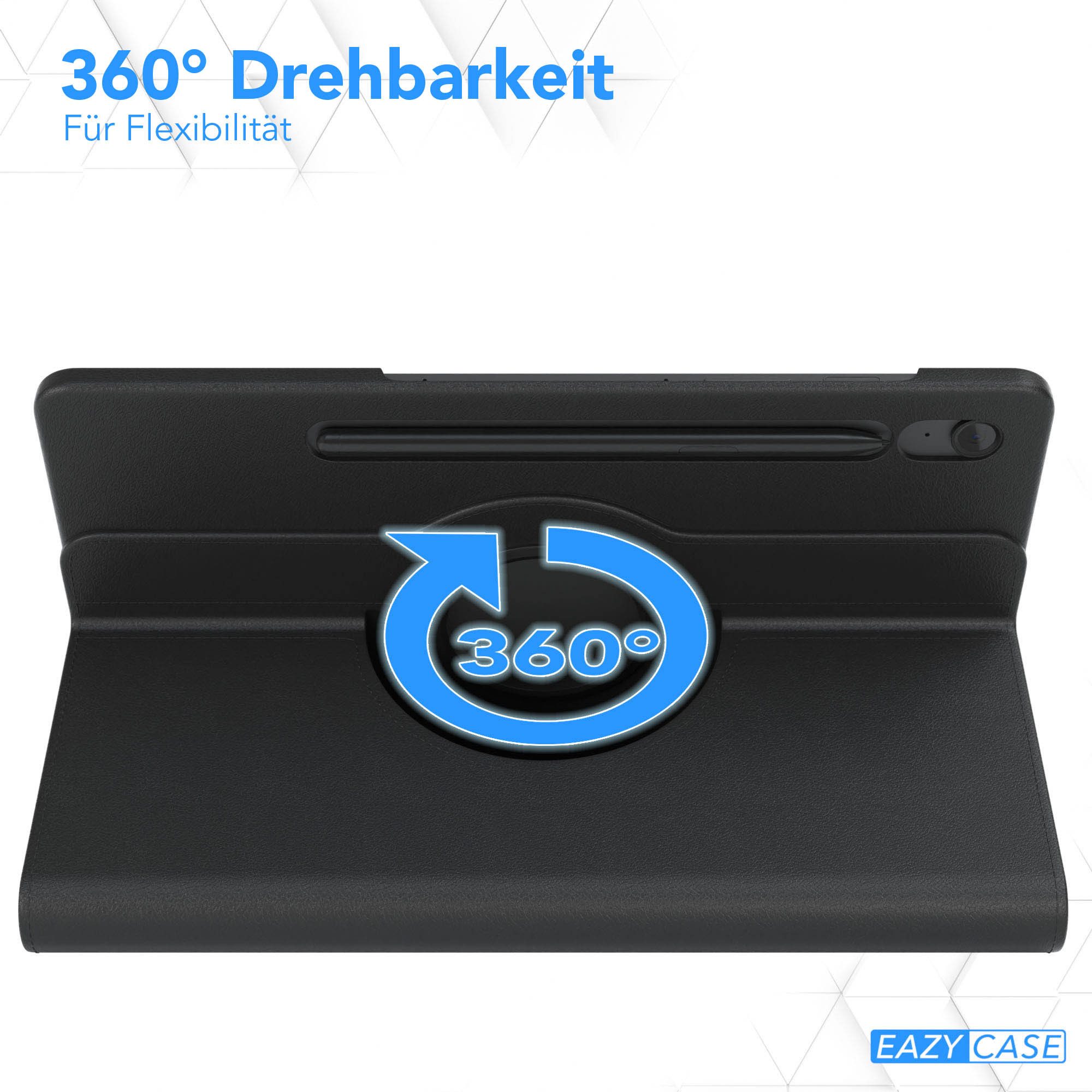 EAZY CASE Tablet-Hülle Rotationcase für Samsung Galaxy Tab S10 Lite 10,9 Zoll, Hülle 360° drehbar mit Standfunktion Etui Anti-Kratz Tasche Schwarz