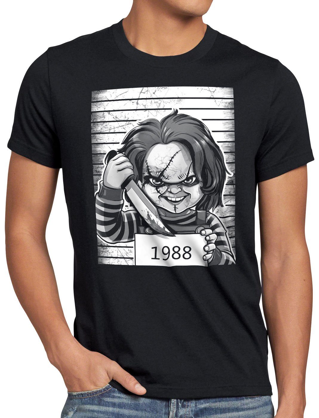 style3 Print-Shirt Herren T-Shirt Chucky 1988 halloween horror puppe