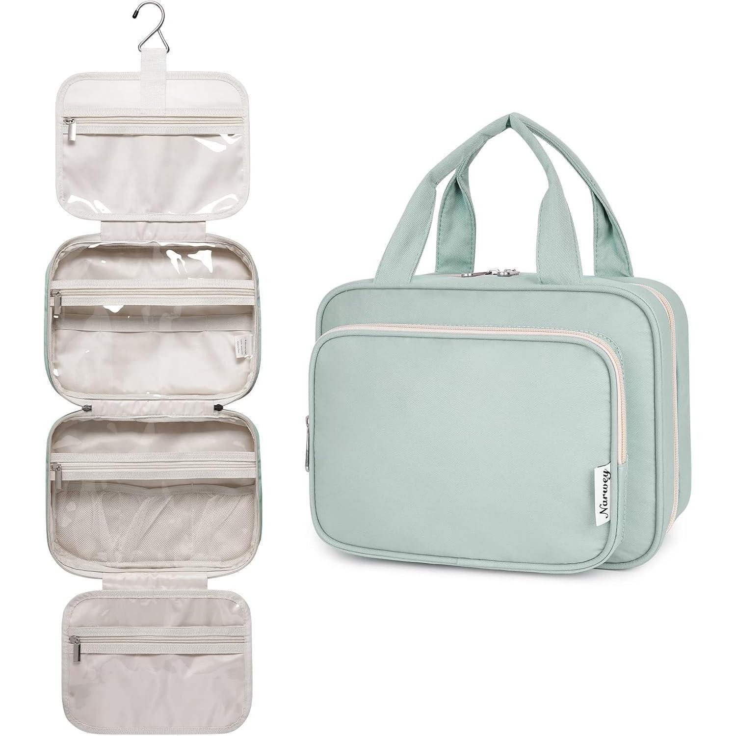 Kulturbeutel Kulturtasche Damen Aufhängen Groß Kosmetiktasche Minzgrün A-minzgrün M