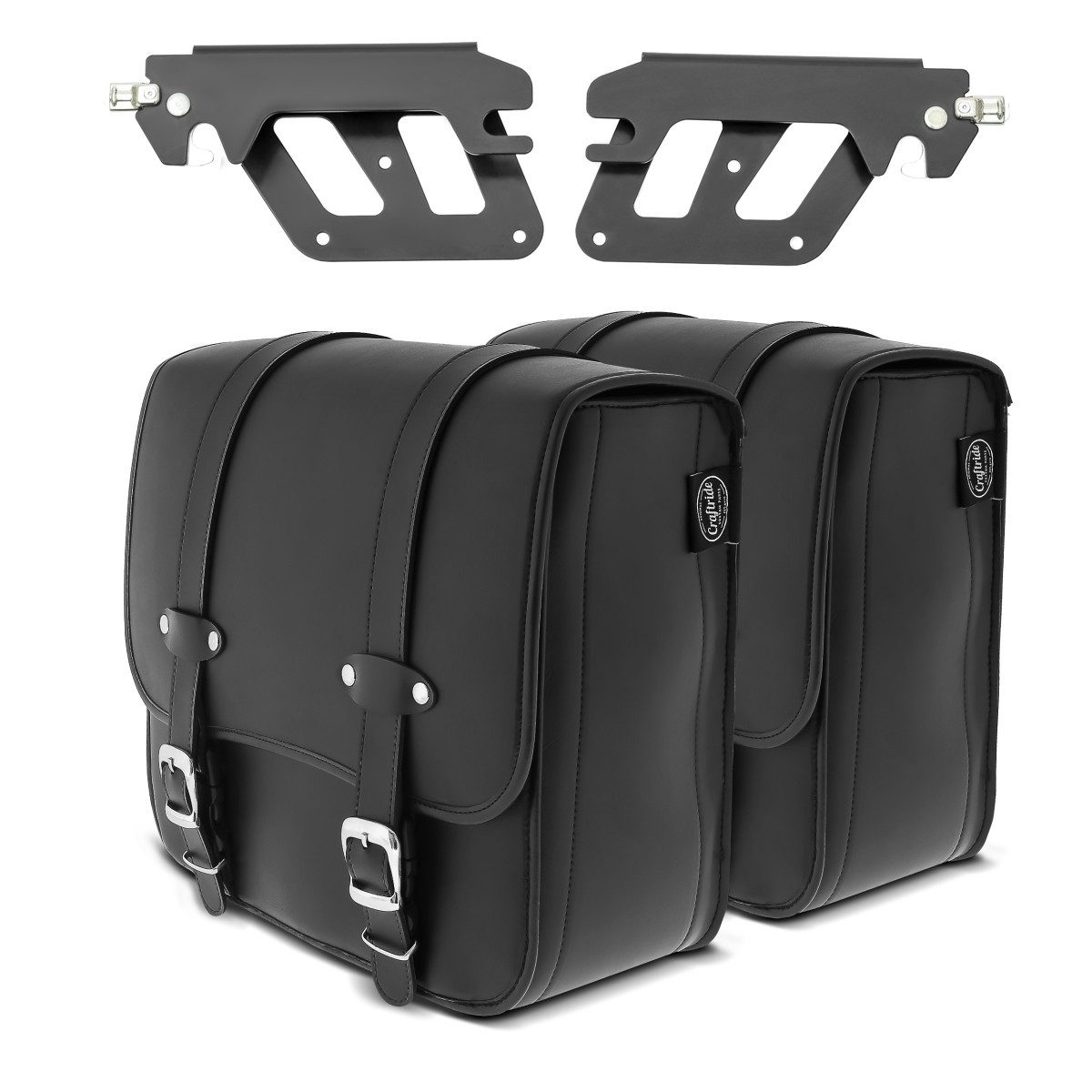 Craftride Koffer Set 2x Satteltaschen mit Halter QL passend für Honda Rebel 500 CMX 17-