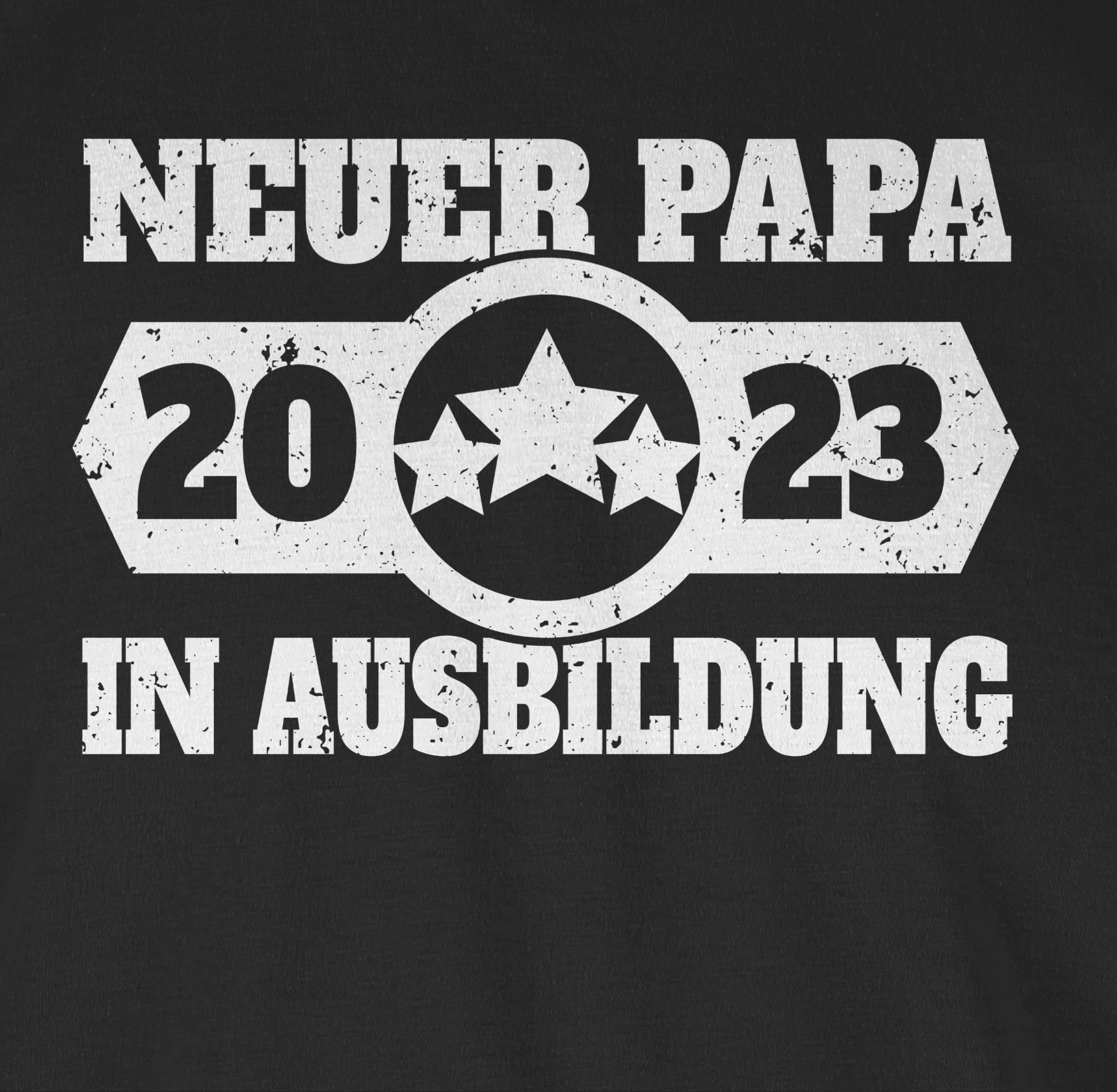 Geschenk 2023 in Vatertag Schwarz - T-Shirt Neuer Shirtracer Ausbildung für Papa Papa 02 weiß