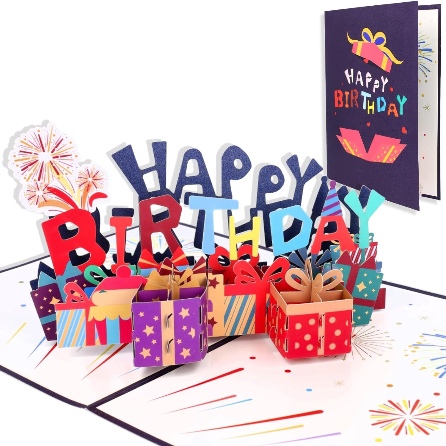 Geburtskarte Happy Birthday Geburtstagskarte mit Umschlag 3D Pop Up Effekt 20x15cm