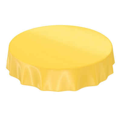 ANRO Tischdecke abwaschbare Tischdecke Uni Gelb Einfarbig Glanz Wachstuch Wachstuchti, Glatt