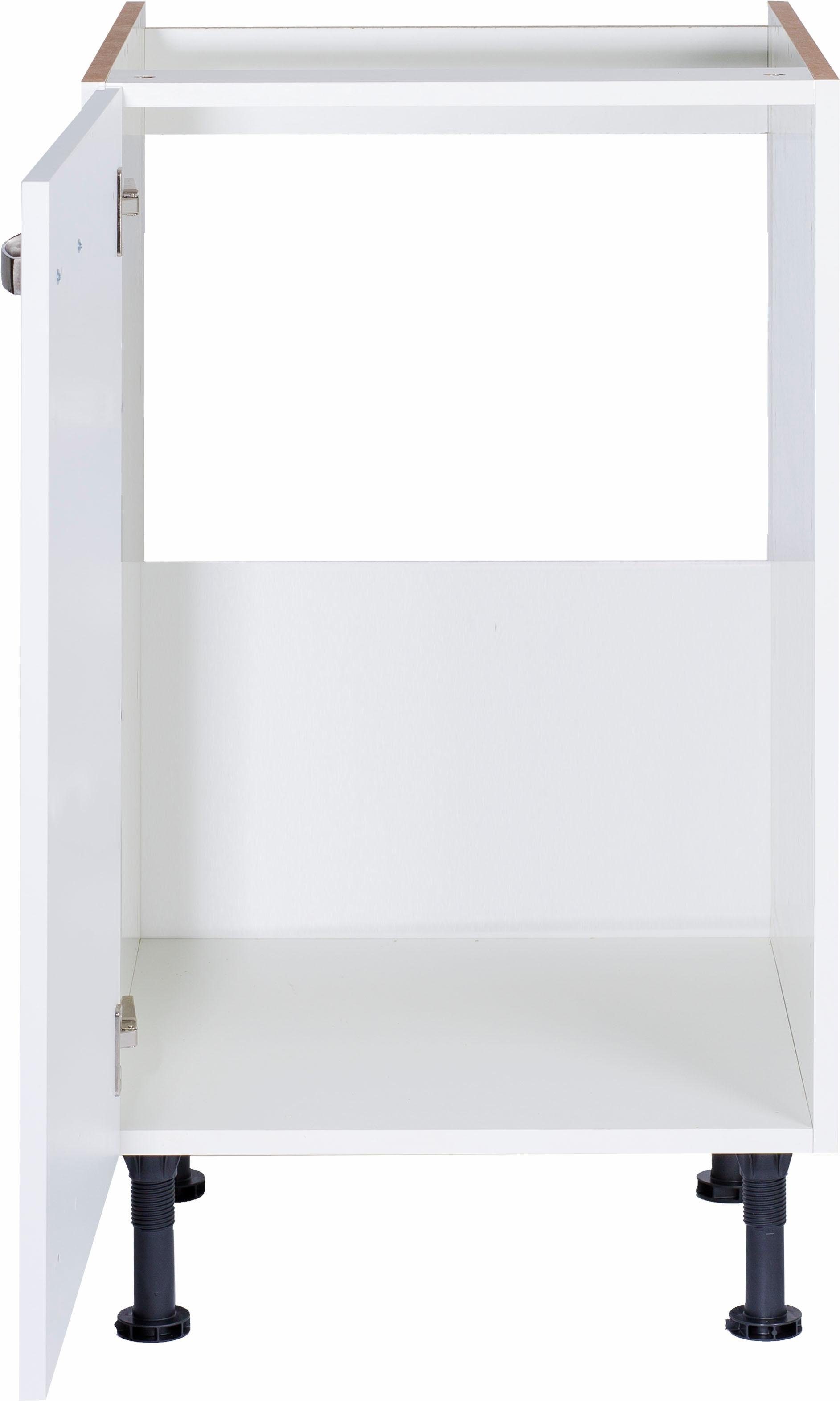 OPTIFIT Spülenschrank weiß 50 Breite | weiß cm Cara Glanz/weiß