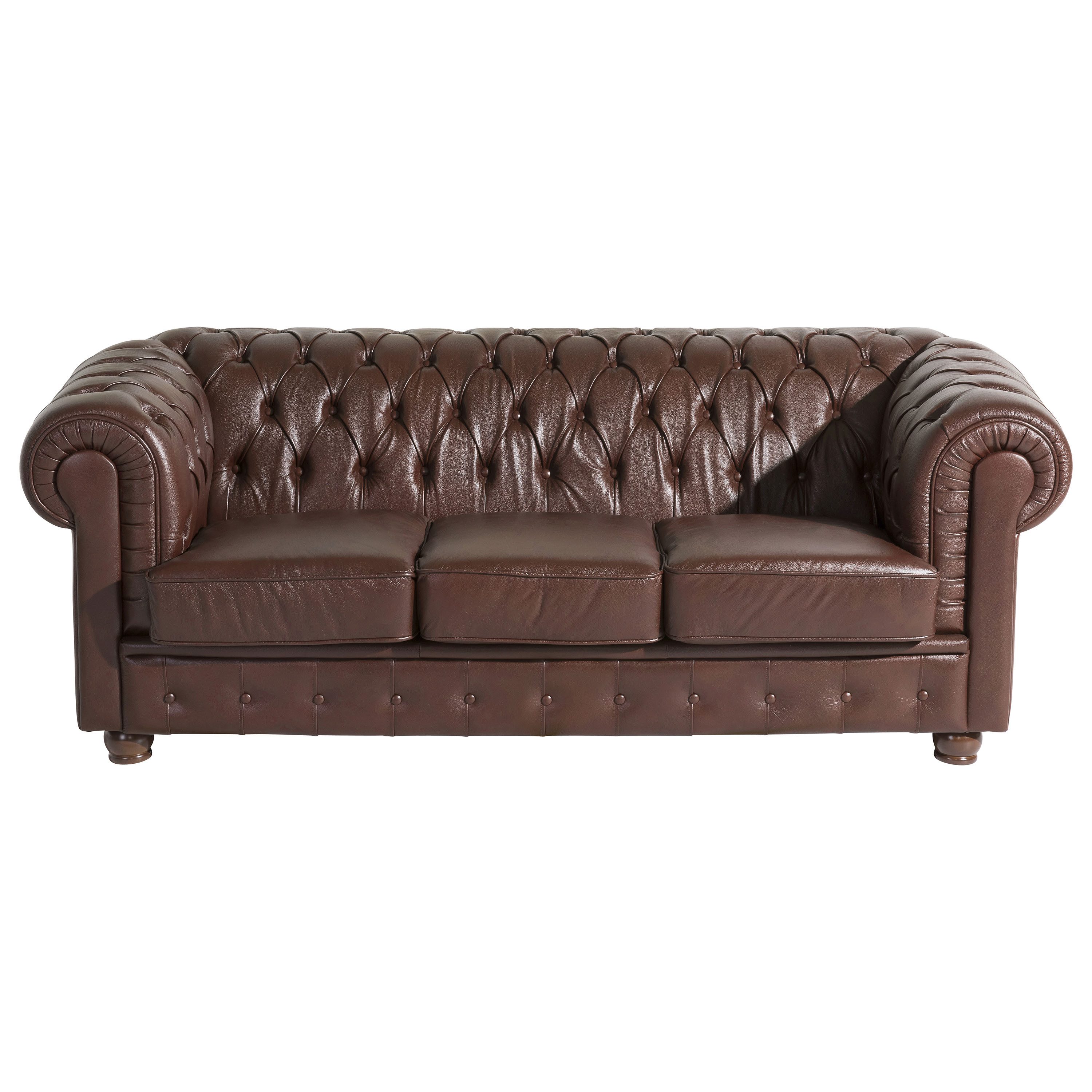 Max Winzer® Chesterfield-Sofa Bridgeport 3-Sitzer, mit edler Knopfheftung, geschwungene Armlehnen