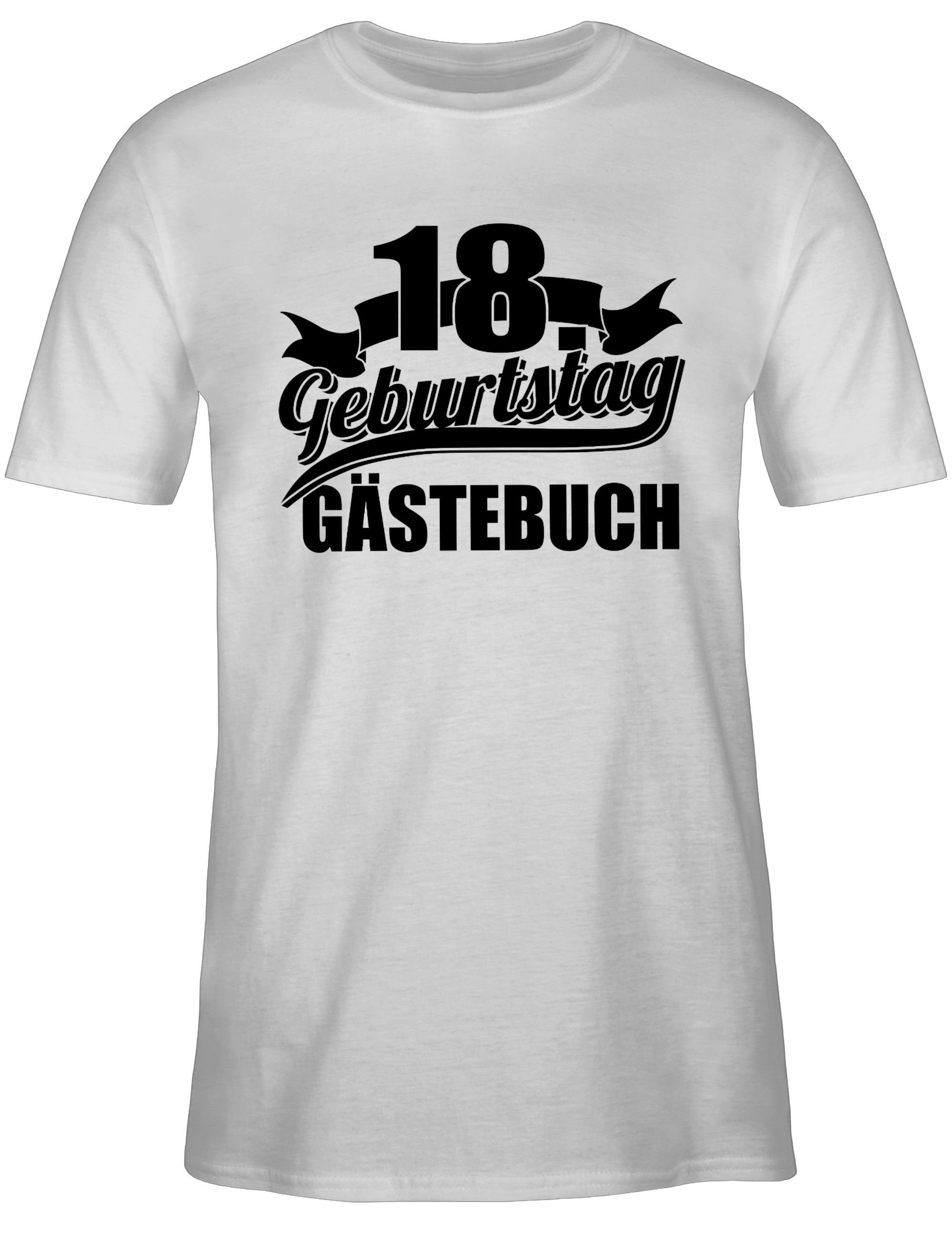 Achtzehnter Weiß 1 Geburtstag Gästebuch T-Shirt 18. Shirtracer Geburtstag