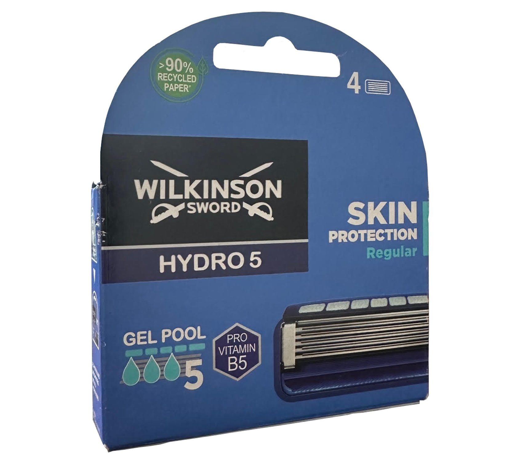 Wilkinson Rasierklingen Wilkinson Hydro 5 Skin Protection Regular Rasierklingen 4er Pack, Gel-Pools, 5 Klingen, Sking Guard, Anti-Reiz