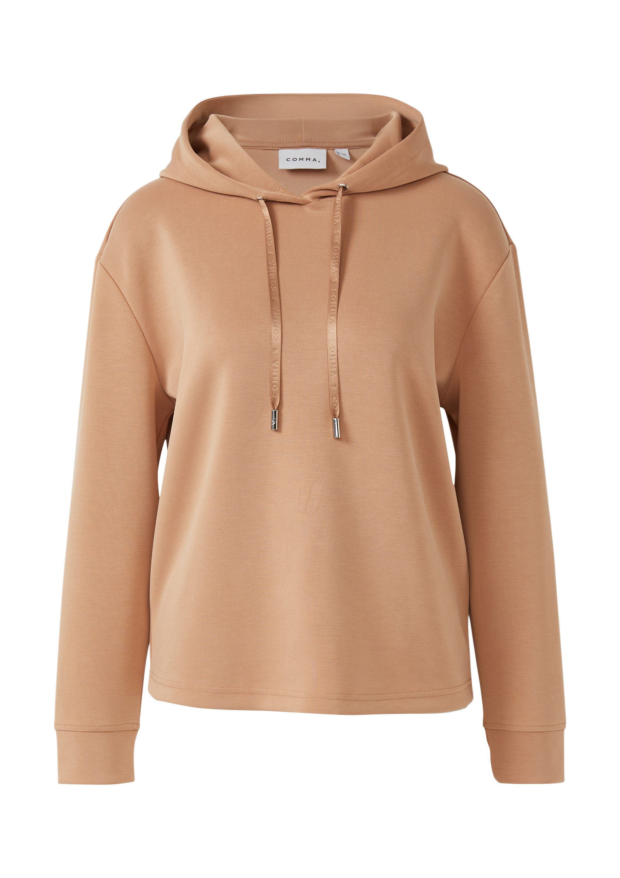 comma Sweatshirt Sweatshirt Scuba-Sweatshirt mit Kapuze