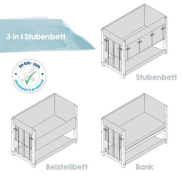 roba® Stubenbett 3in1, Sternenzauber, taupe, zu Elternbett oder Bank umbaubar