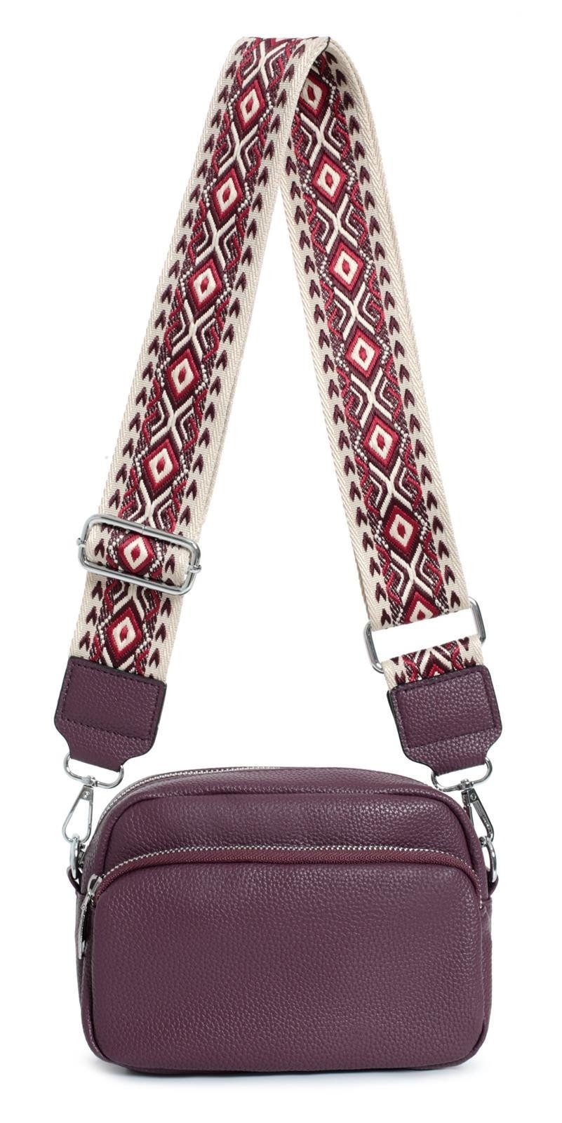 Schultertasche Damen Umhängetasche Bodybag Muster Gürtel Brusttasche Crossover Reise