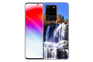 MuchoWow Handyhülle Wasserfall - Norwegen - Natur, Phone Case, Handyhülle Samsung Galaxy S20 Ultra, Silikon, Schutzhülle