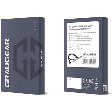 GRAUGEAR G-AD-ETC-10G Computer-Adapter, Type-C Buchse zu A-Key Adapter mit PCI Blende Slot Erweiterungskabel
