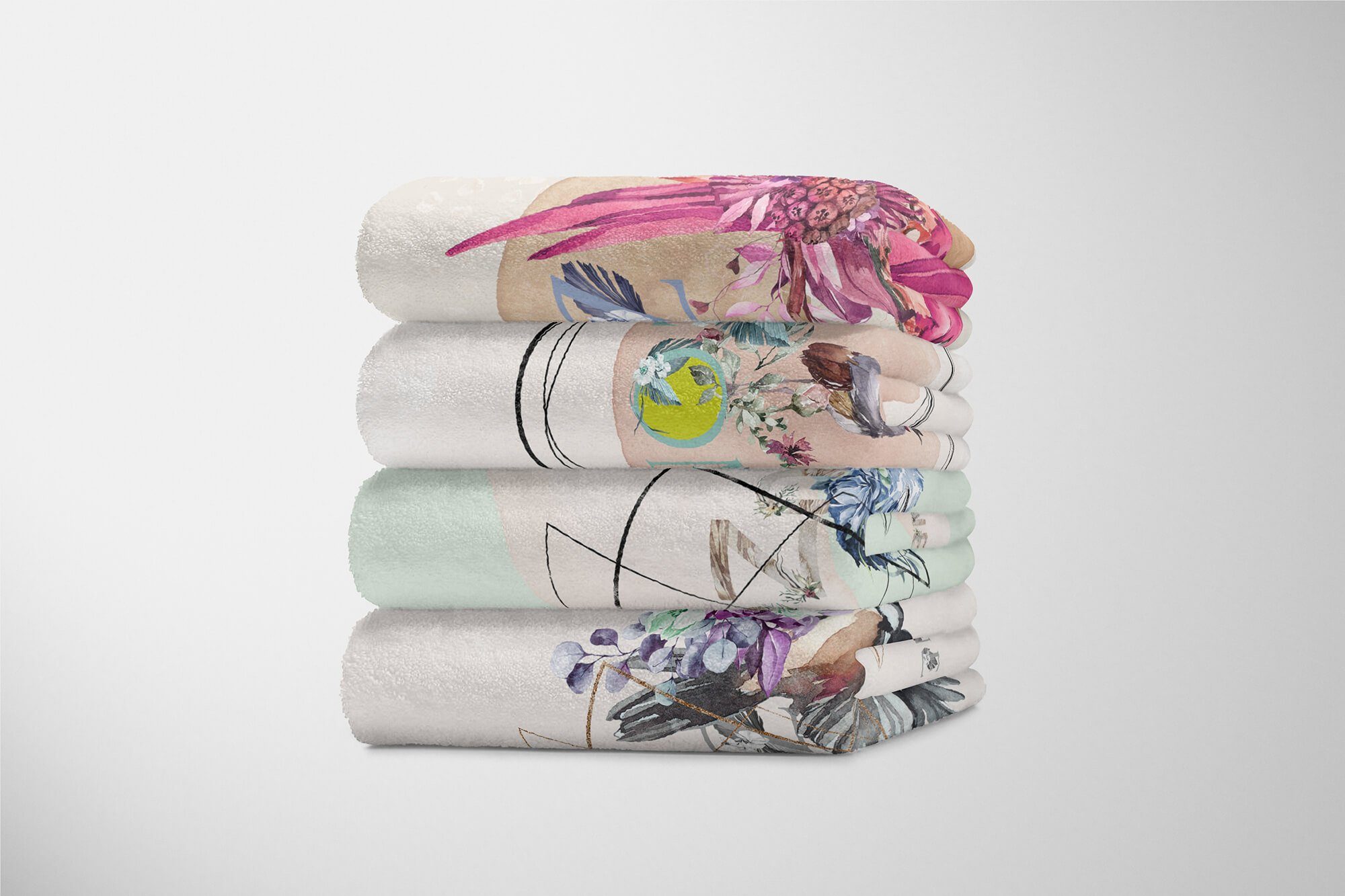 Sinus Art Handtücher Handtuch Strandhandtuch kleiner (1-St), Saunatuch Wasserfarbe, Kuscheldecke Baumwolle-Polyester-Mix Igel Handtuch