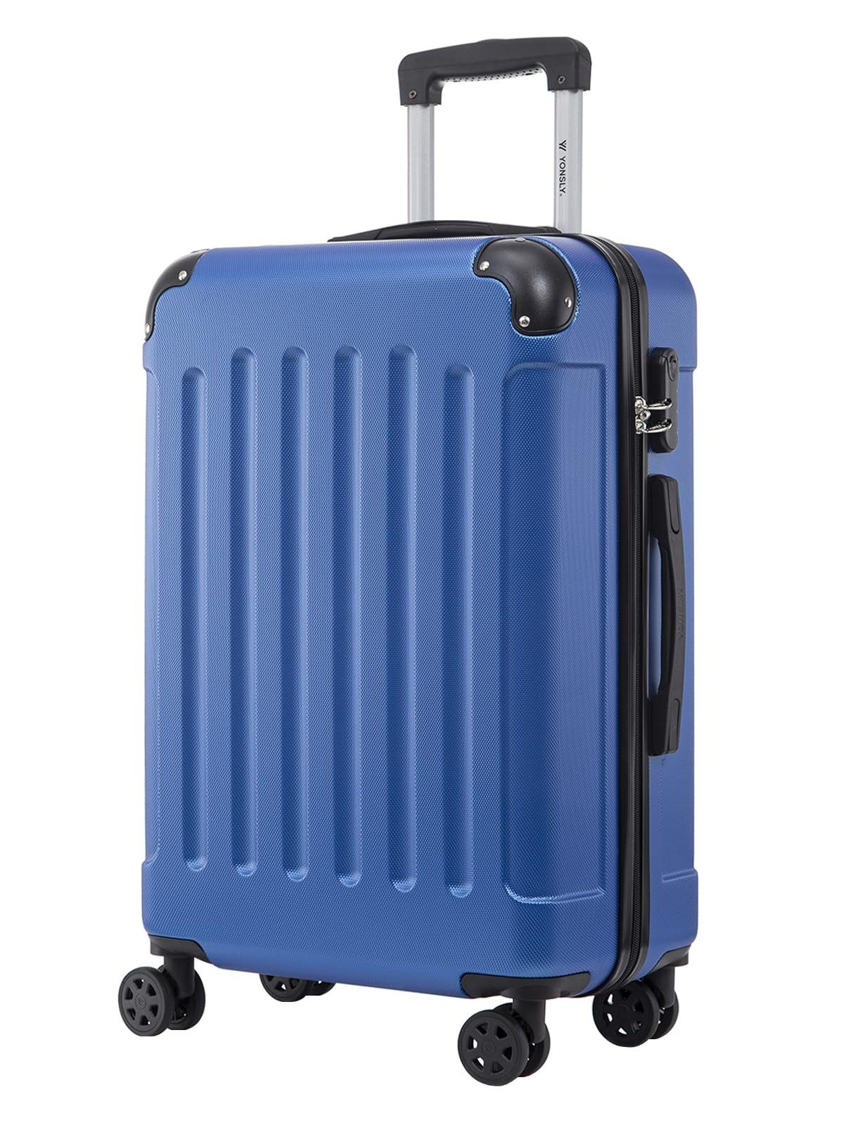 YONSLY Hartschalen-Trolley Hartschalen-Reisekoffer Trolley für Kurztrip und Urlaubsreisen, 4 Rollen, mit Zahlenschloss, ABS-Schale und weichem Gummigriff für Tragekomfort