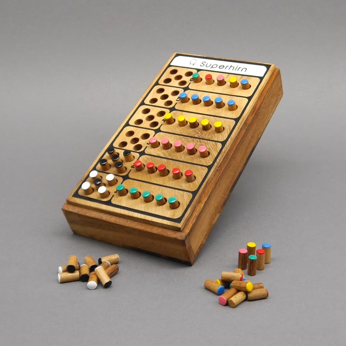 ROMBOL Denkspiele Spiel SUPERHIRN - entschlüsselst du den Farbcode?, Denkspiel, Holzspiel