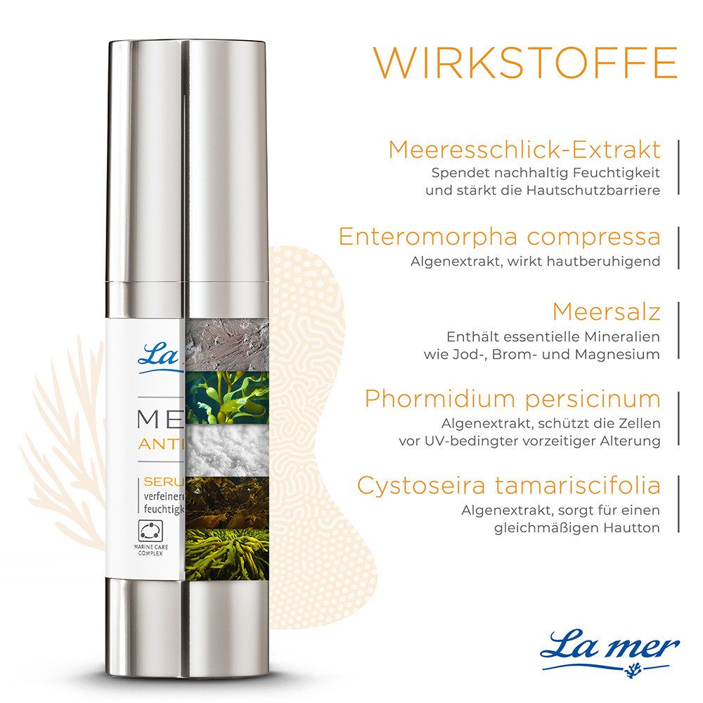 La mer Gesichtsserum Med+ Anti-Age Serum – korrigierendes Anti-Aging Serum Tiefenwirksames Serum ohne Parfum, verbessert die Hautstruktur, gleicht den Teint aus und vitalisiert müde Haut
