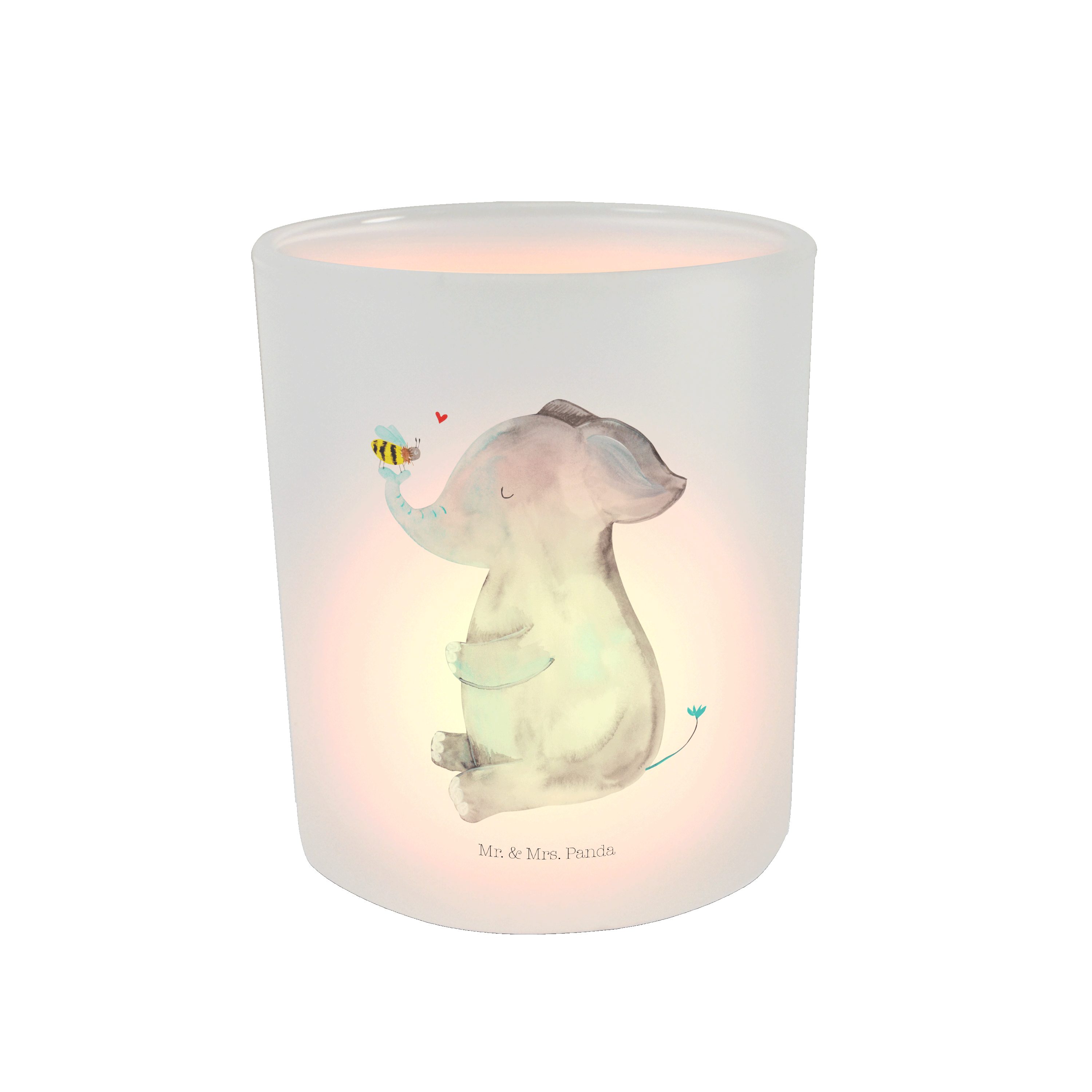 & Transparent Teelichter, Mrs. Panda Mr. J St) - Biene (1 & - Geschenk, Windlicht Liebesbeweis, Elefant