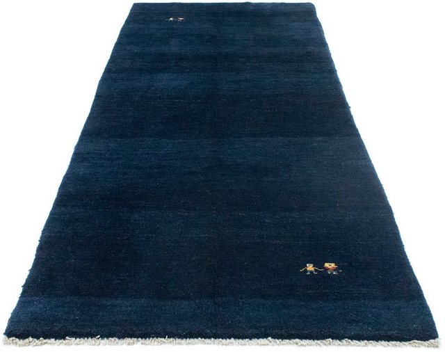 Wollteppich »Gabbeh Teppich handgeknüpft dunkelblau«, morgenland, rechteckig, Höhe 18 mm, handgeknüpft-Otto