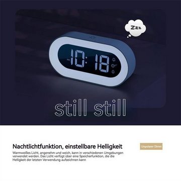 Gontence Glockenwecker Glockenwecker LED-Wecker Leuchtende elektronische Nachttischuhr