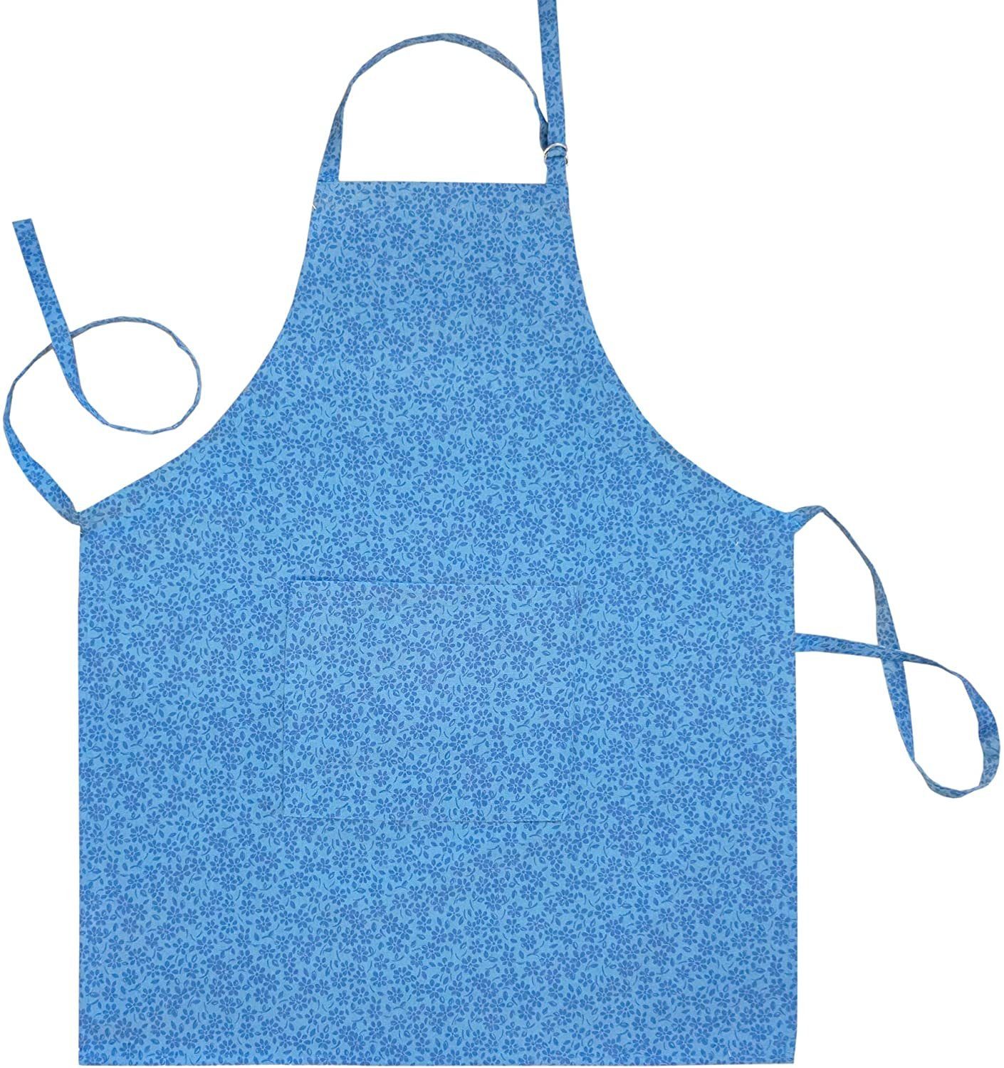 Lashuma Kochschürze Kornblume, (1-tlg., Kochschürze), Damen Schürze blau 80x65 cm