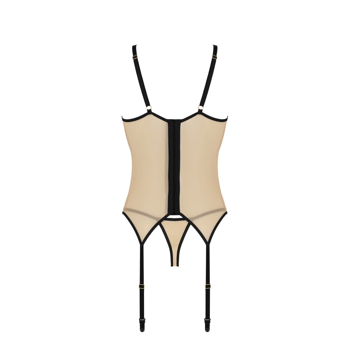 black-beige corset & Corsage thong - Casmir Daisy CA (L/XL,S/M)