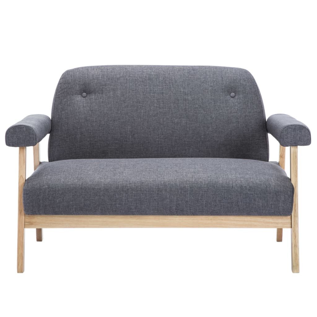 vidaXL Sofa 2-Sitzer-Sofa Stoff Dunkelgrau günstig online kaufen