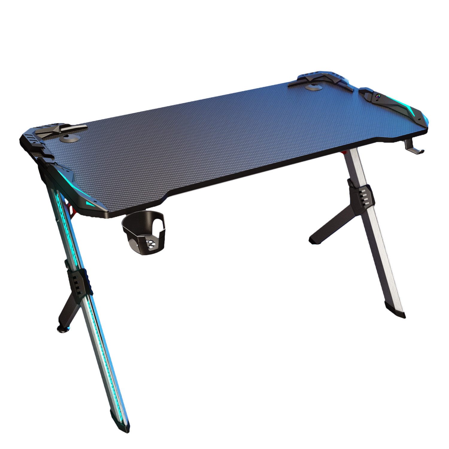 SONNI Gamingtisch RGB Gaming Tisch mit LED Beleuchtung, Breite 120cm/140cm