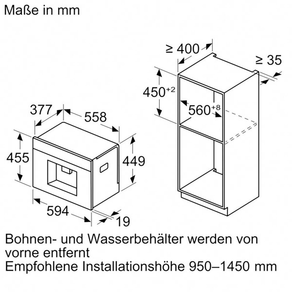 BOSCH Einbau-Kaffeevollautomat CTL7181B0