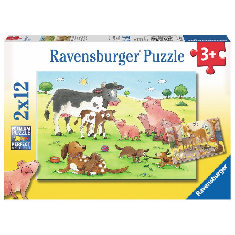 Ravensburger Puzzle Glückliche Tierfamilien, 24 Puzzleteile