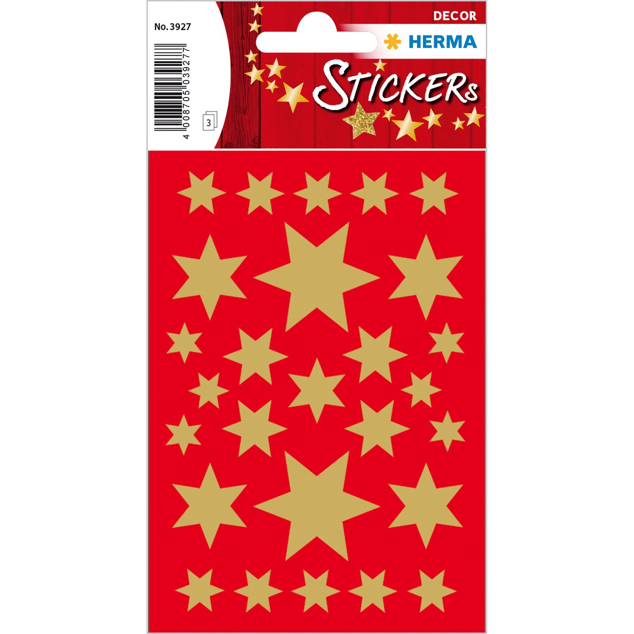HERMA Sticker Herma Sticker DECOR Weihnachten Sterne Goldfolie 3 Bl