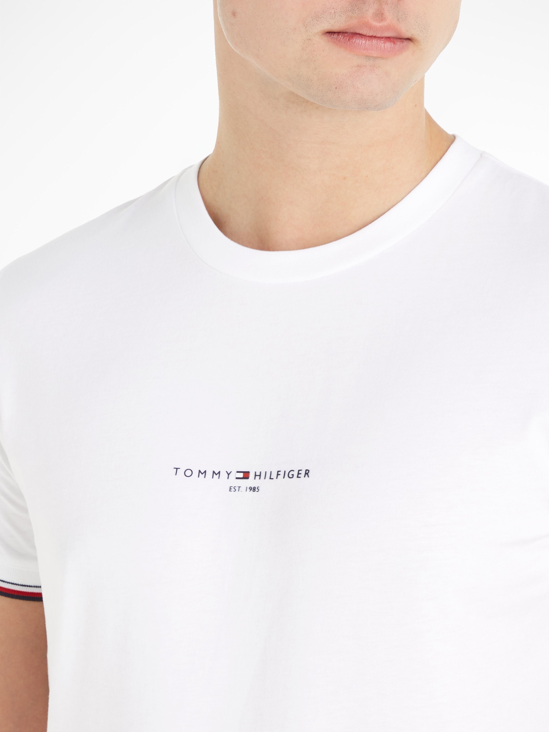 T-Shirt TEE Hilfiger TOMMY TIPPED LOGO White Tommy