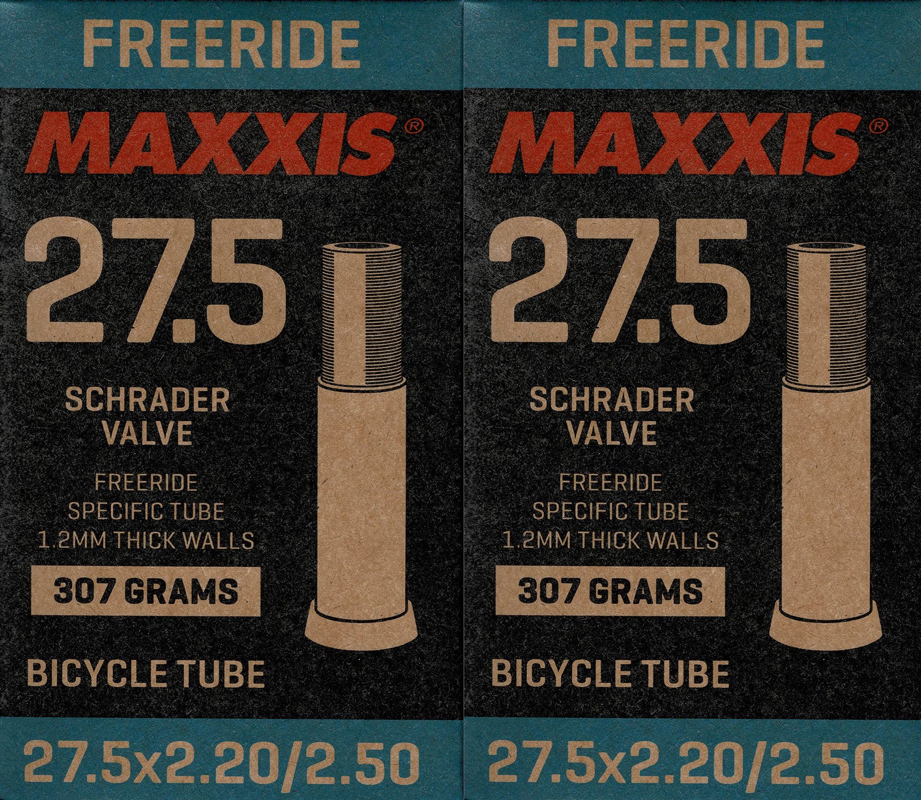 Fahrradschlauch 2x Maxxis Freeride Schlauch 27.5 x 2.20 / 2.50 AV Autoventil 36 mm