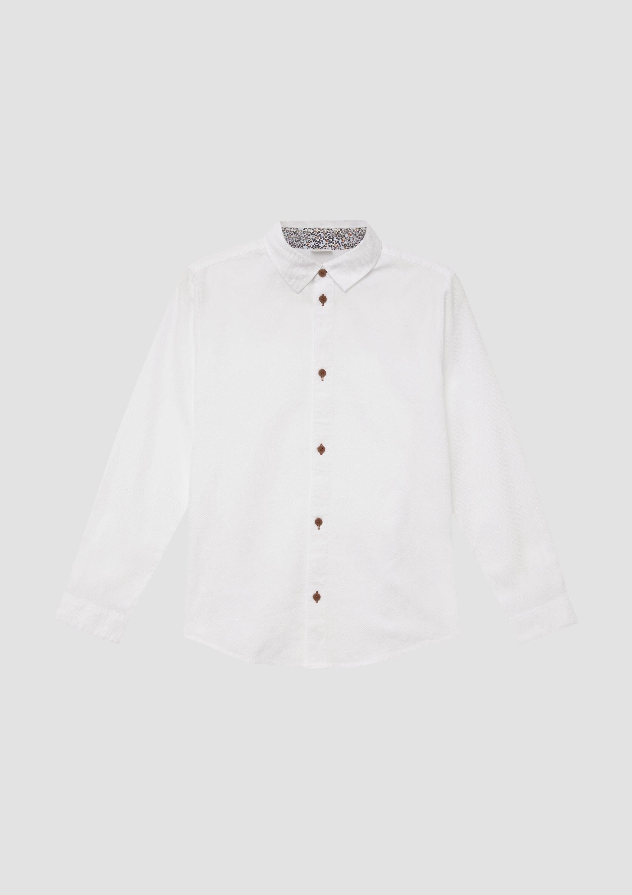 s.Oliver Langarmhemd Hemd Strukturiertes Hemd mit Kontrastdetails