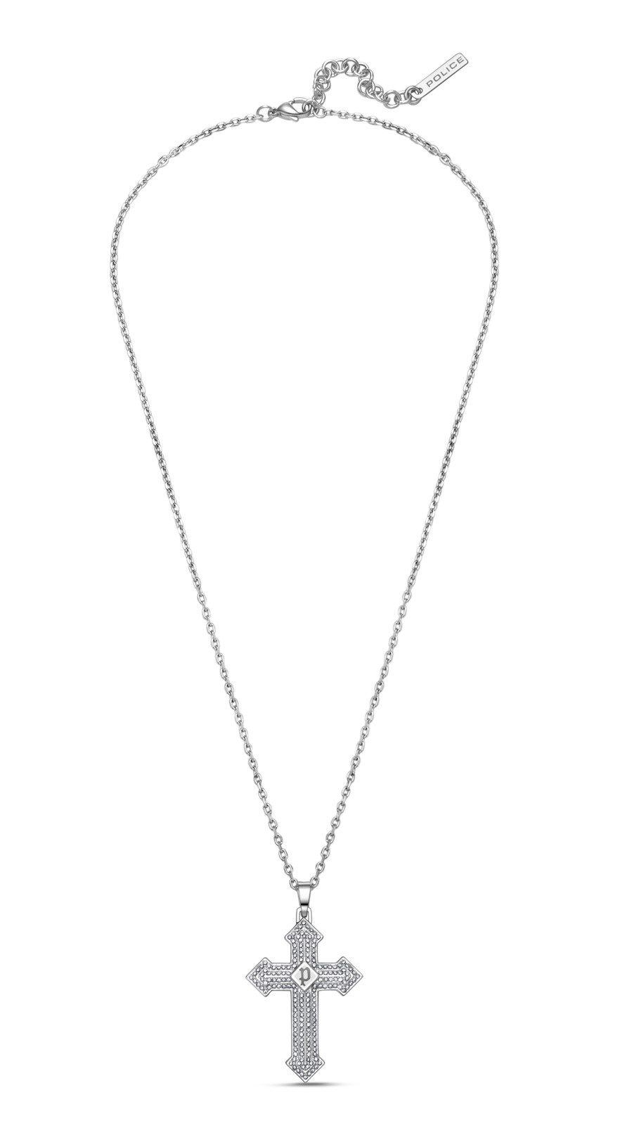 Police Kette mit Anhänger Stoneset silb...