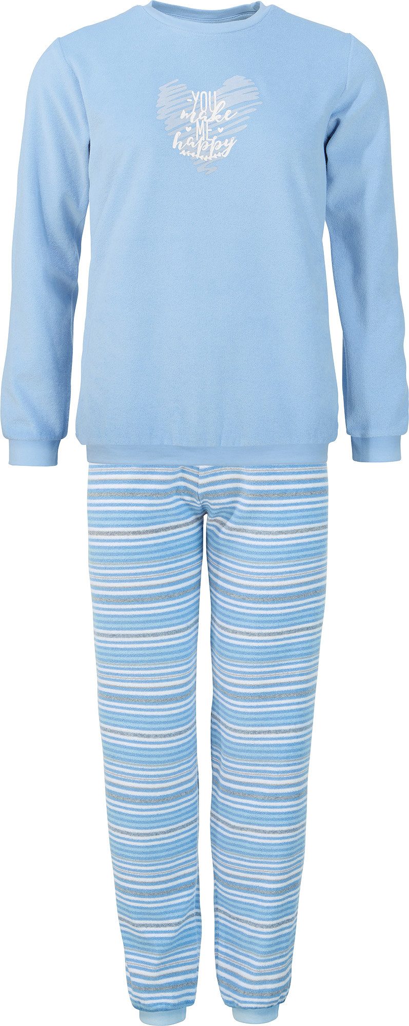 Erwin Müller Pyjama Damen-Schlafanzug Frottee Streifen