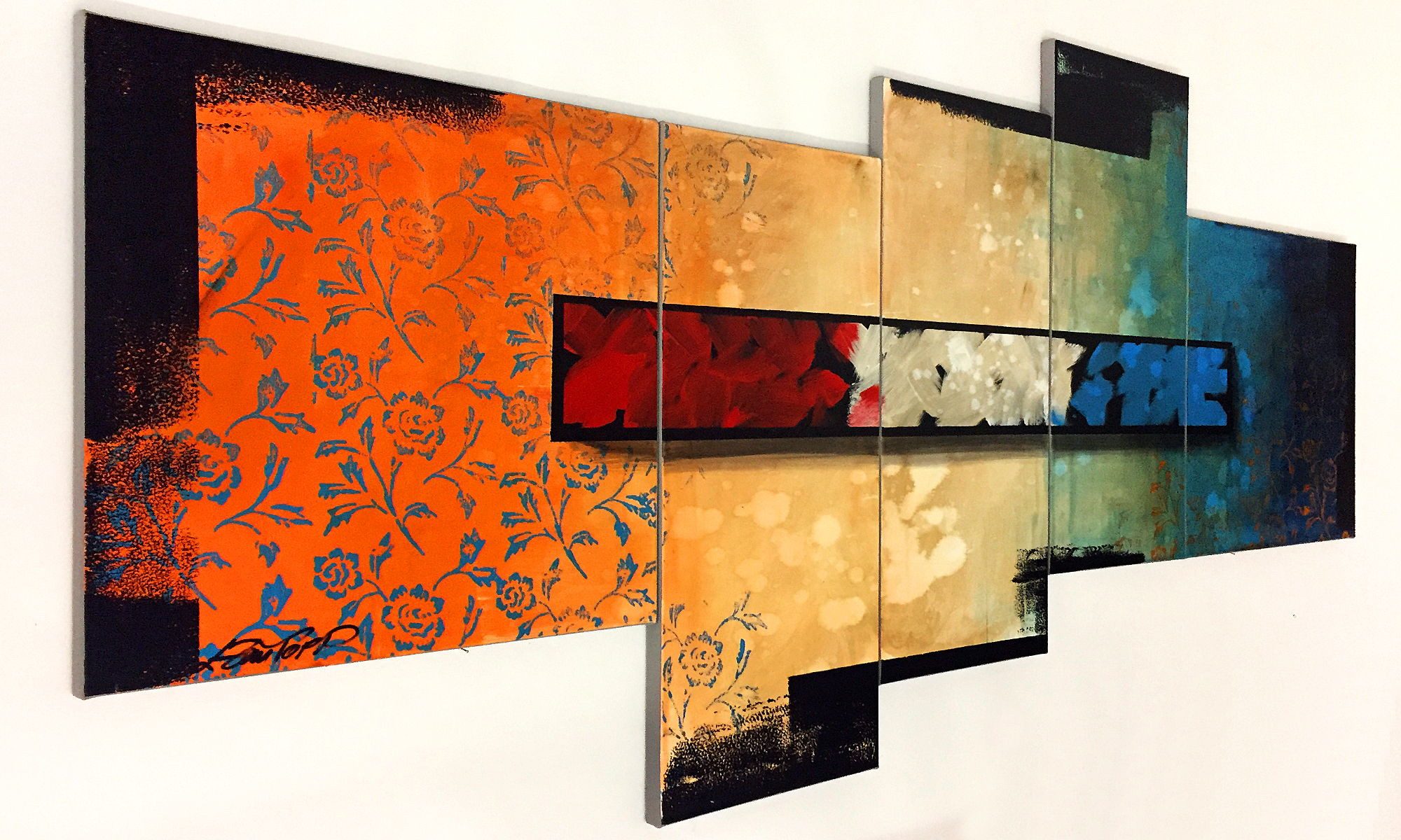 WandbilderXXL Gemälde Journey 190 x 90 cm, Abstraktes Gemälde, handgemaltes Unikat