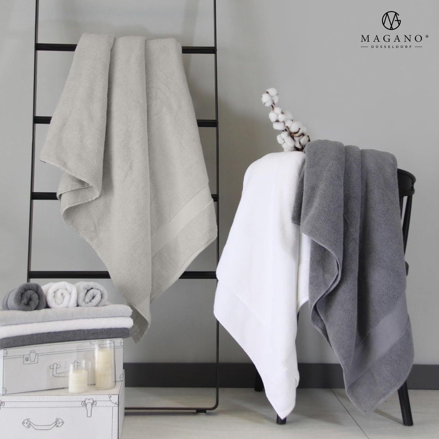 MAGANO Handtücher Set, Bambus & Baumwolle, Luxusqualität, (Set, 2-St), Gewebedichte 600g/m², Handtuch 50x70 cm oder Duschhandtuch 70x140 cm