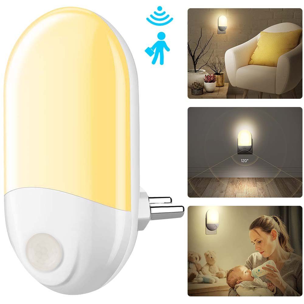 Sunicol LED Steckdosenleuchte LED Nachtlicht Steckdose,Wand Nachtlampe, Kinder  Schlafzimmer, Tageslichtweiß, Acryl, mit Bewegungsmelder