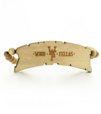 WOOD FELLAS Halsband WOOD FELLAS Mode-Schmuck trendige Holz-Kette mit Anhänger New York Hals-Schmuck Beige
