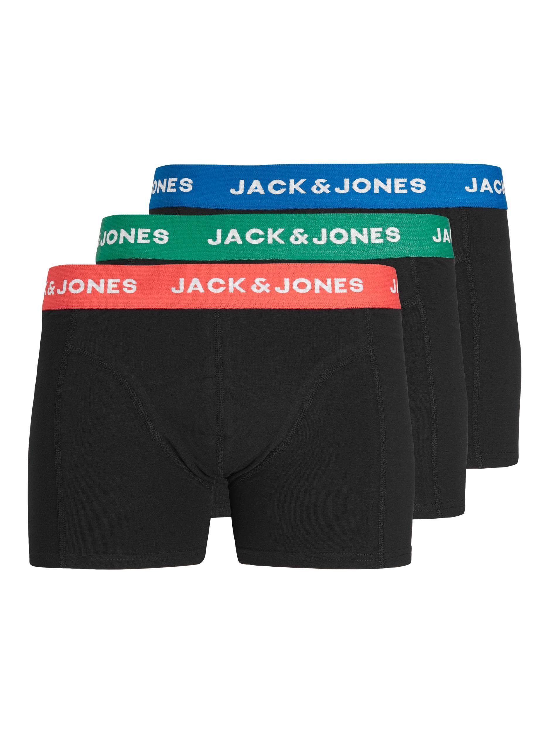 4517 Jones Set Pack JACADAM in Elastischer 3-er & Stück Boxershorts Schwarz, Boxershorts Bund Jack (3-St)