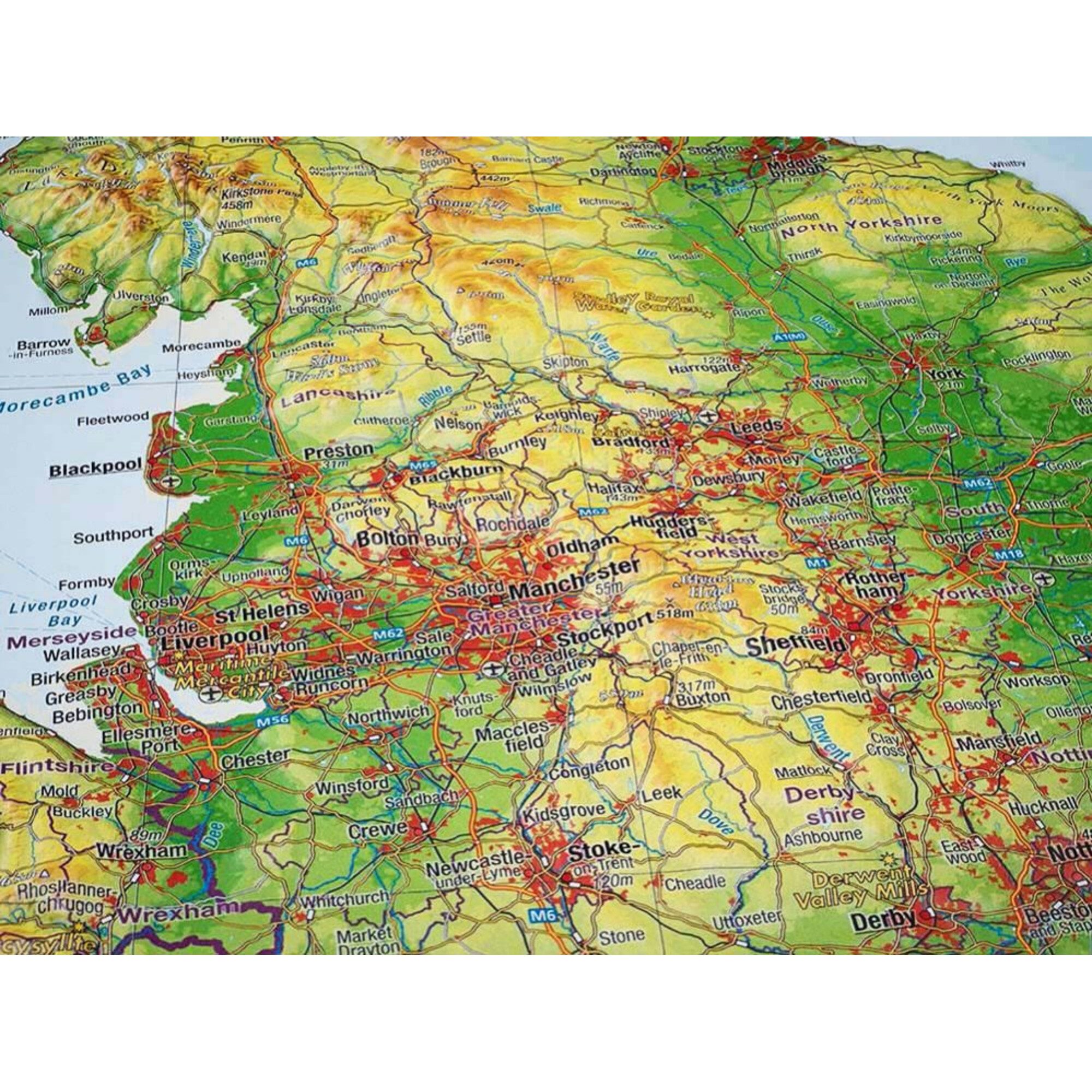 Georelief Globus Georelief Landkarte Großbritannien (57x77x2cm) 3D Reliefkarte