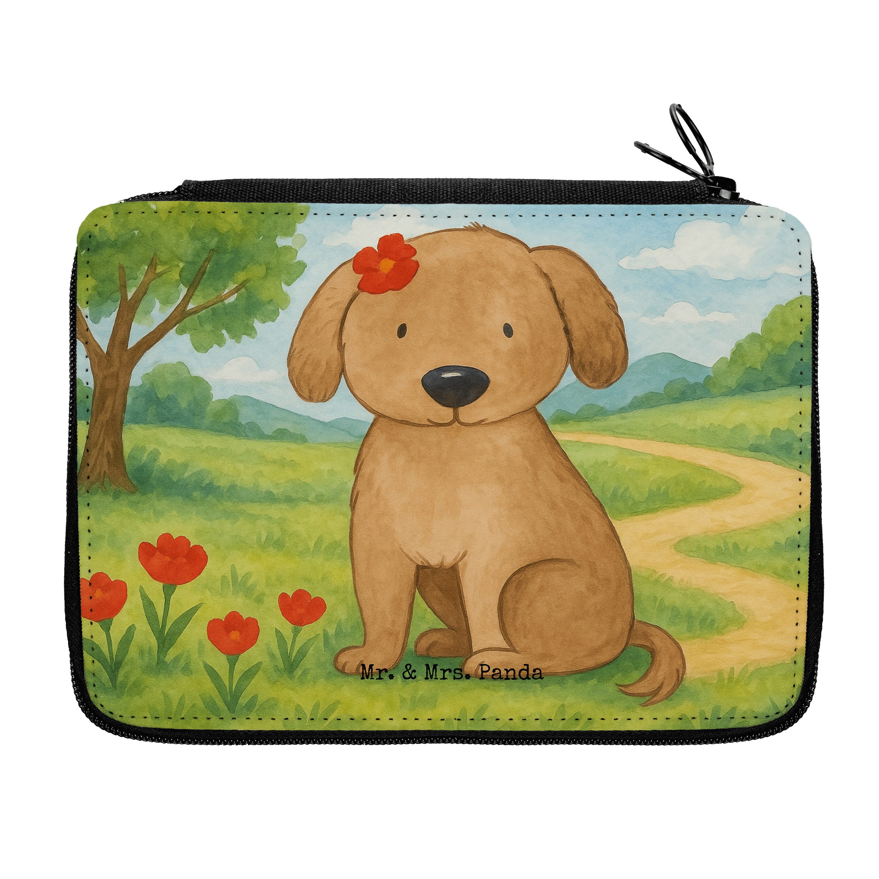 Federmäppchen Hund Dame Design, Federtasche, Weiß, Federmappe, Hunde, Hundeliebe, L