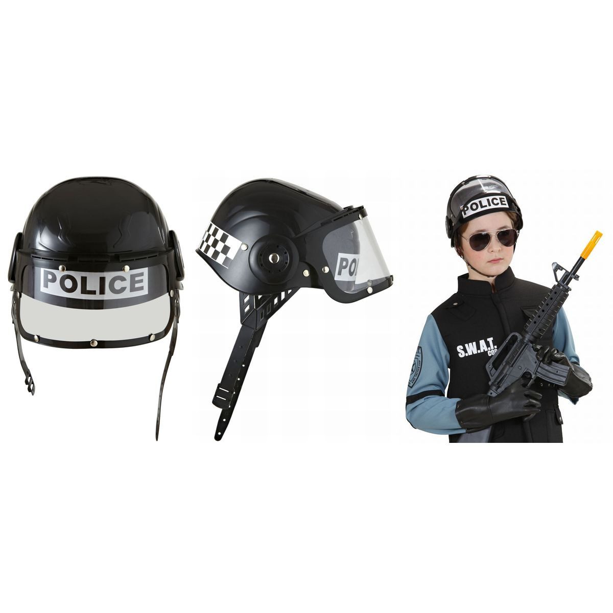 Widmann S.r.l. Kostüm WIDMANN Polizeieinsatzhelm schwarz