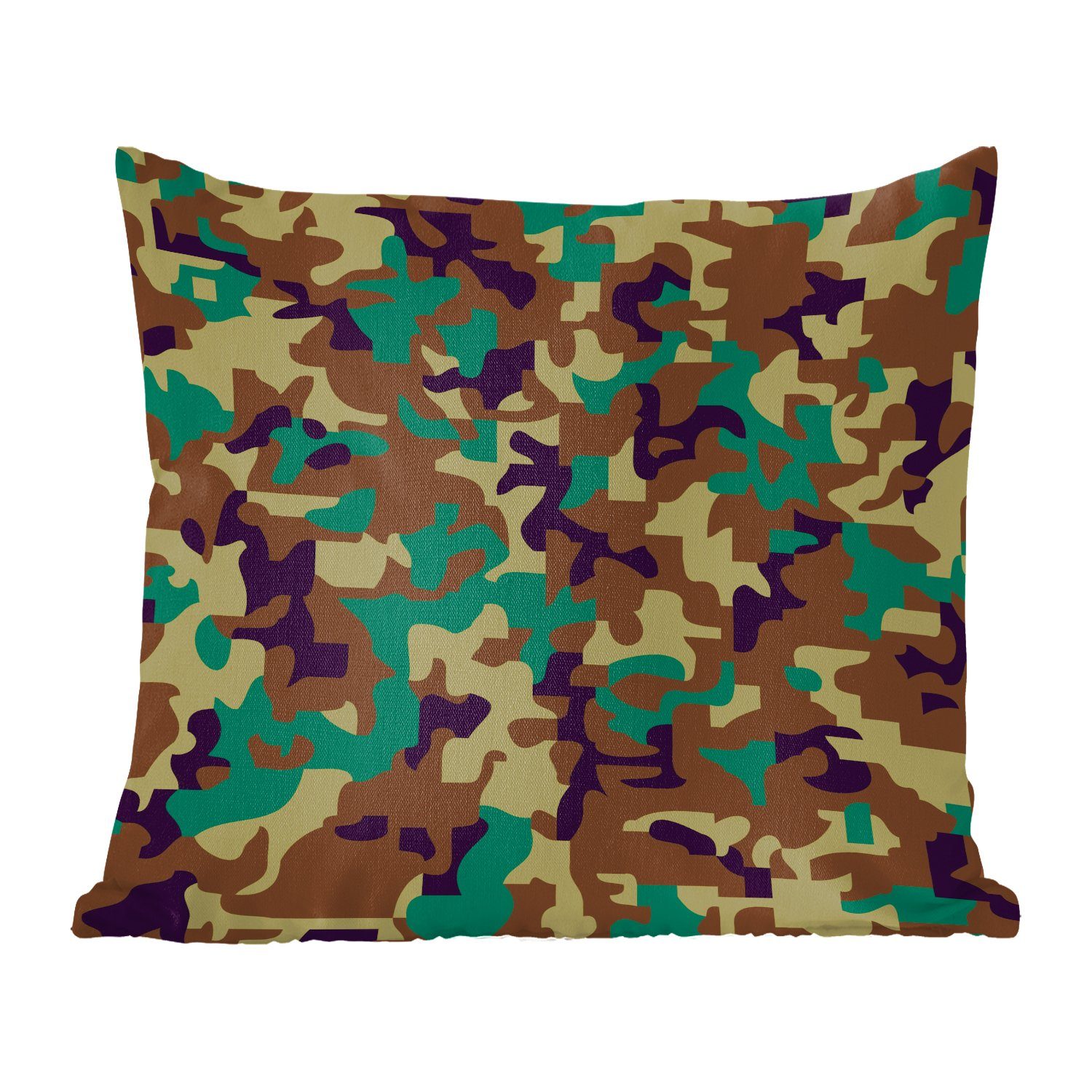 MuchoWow Dekokissen Camouflage-Muster mit dunklen Farben, Zierkissen mit Füllung für Wohzimmer, Schlafzimmer, Deko, Sofakissen