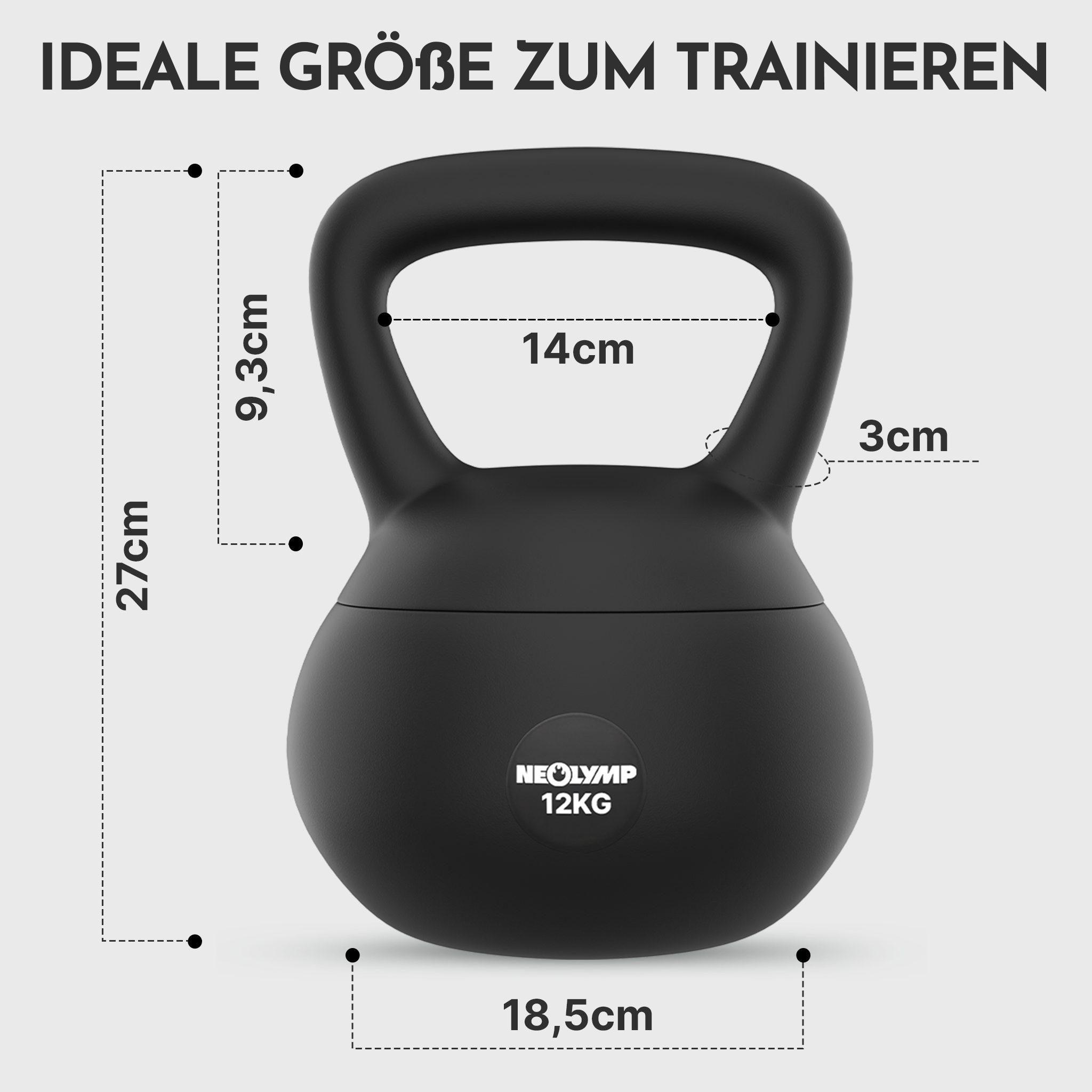 NEOLYMP Kettlebell Soft Kettlebell bodenschonend & leise - stoßdämpfende Kugelhantel, (Soft Kettlebell ideal fürs Homegym Kettlebell 2–12 kg Kugelhantel Set), Kugelhantel mit Eisensandfüllung - ergonomischer Softgriff