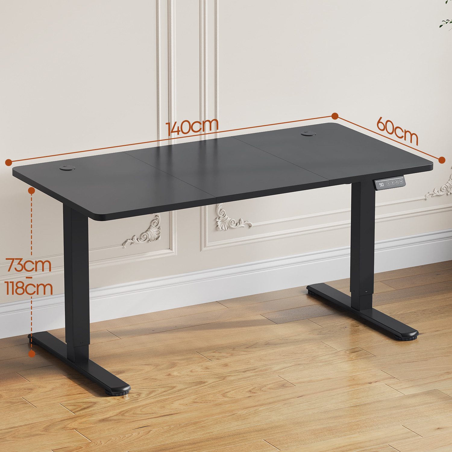 HOMALL Schreibtisch Höhenverstellbar elektrischer Memory-Funktion 100/120/140/160/180cm (Zweistufige Hohenverstellung Ergonomischer Kopfhorerhaken und Kabelhalterung)