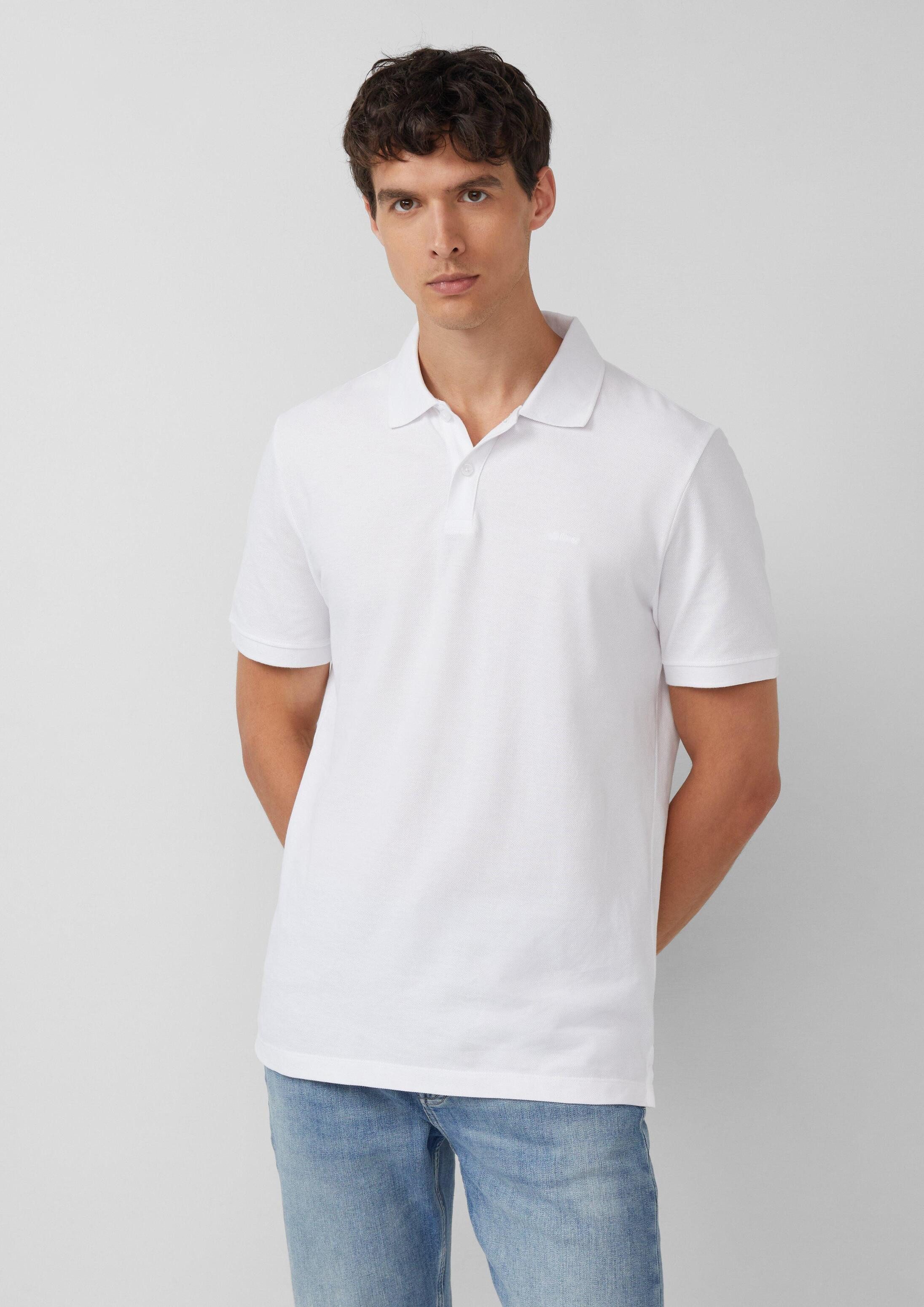 s.Oliver Kurzarmshirt Polo-Shirt Poloshirt aus Baumwollpiqué
