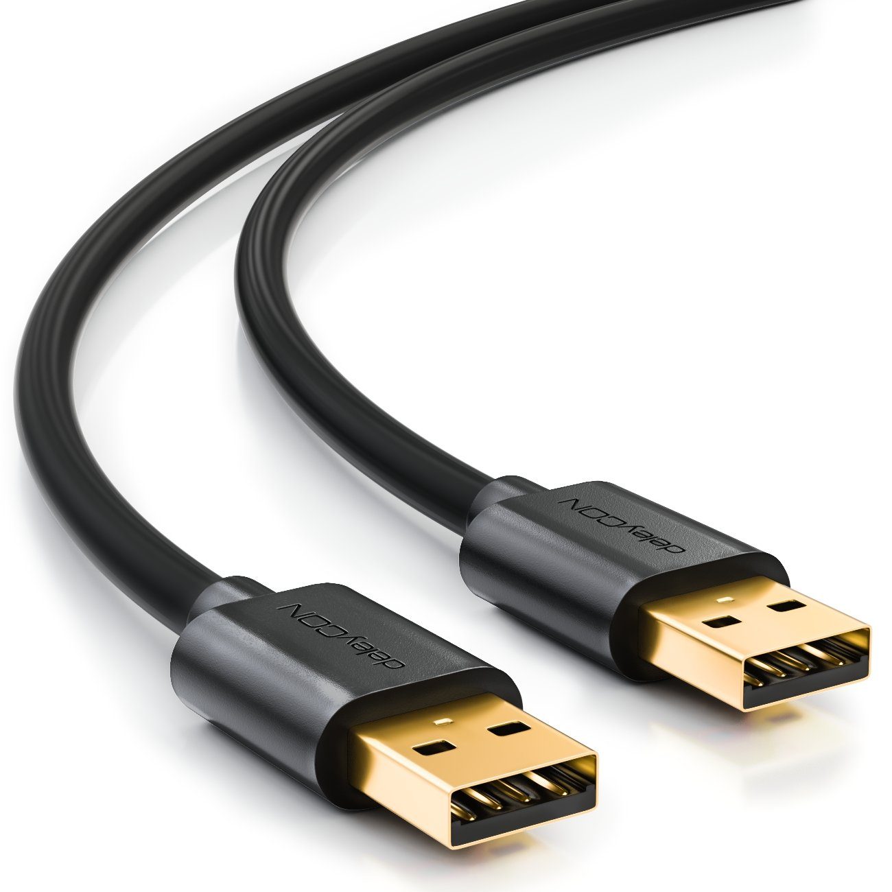 deleyCON deleyCON 0,5m USB 2.0 Datenkabel - USB A-Stecker zu USB A-Stecker USB-Kabel