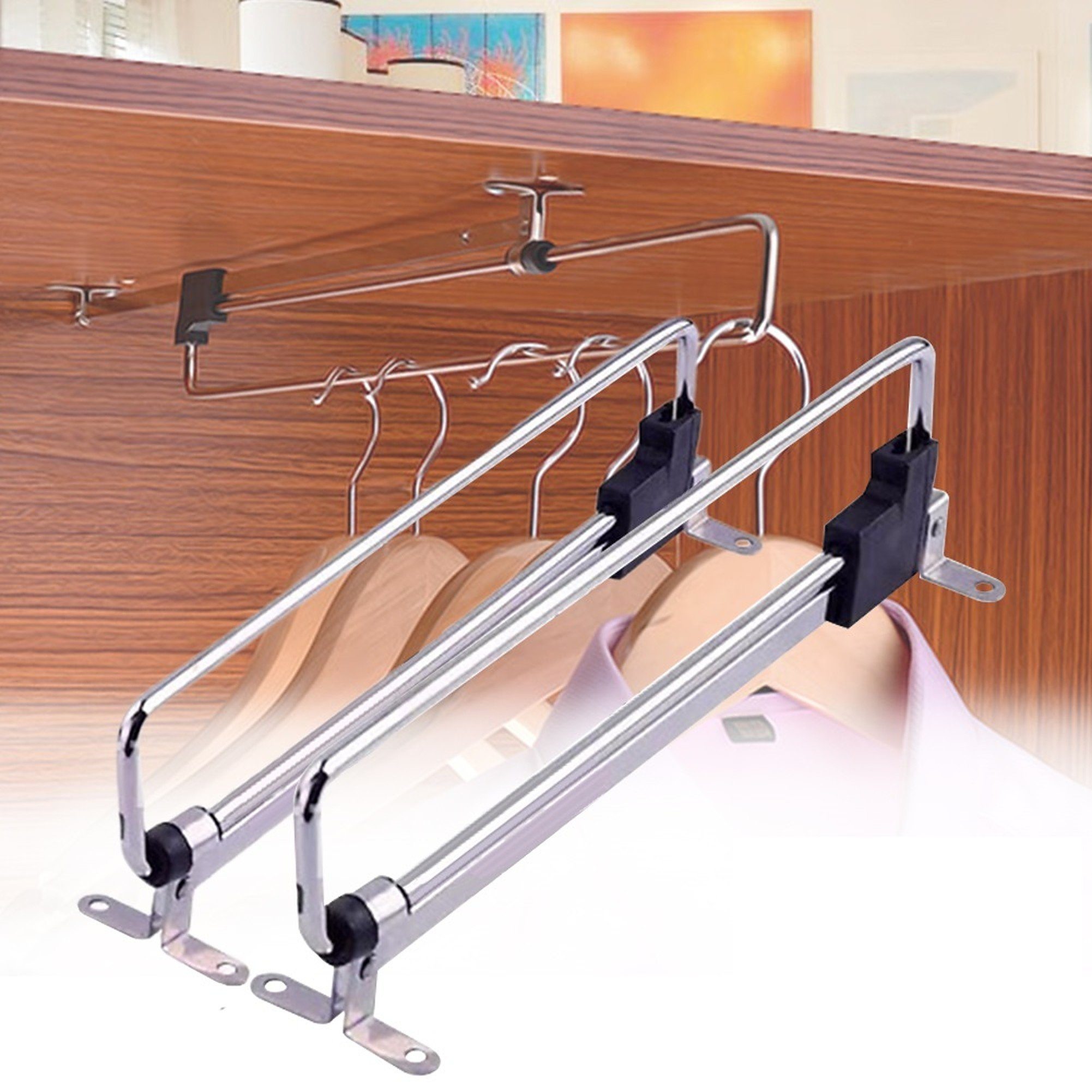 BAYLI Türgarderobe 2er Set Kleiderbügelhalter ausziehbar 30-55 cm, ausziehb günstig online kaufen