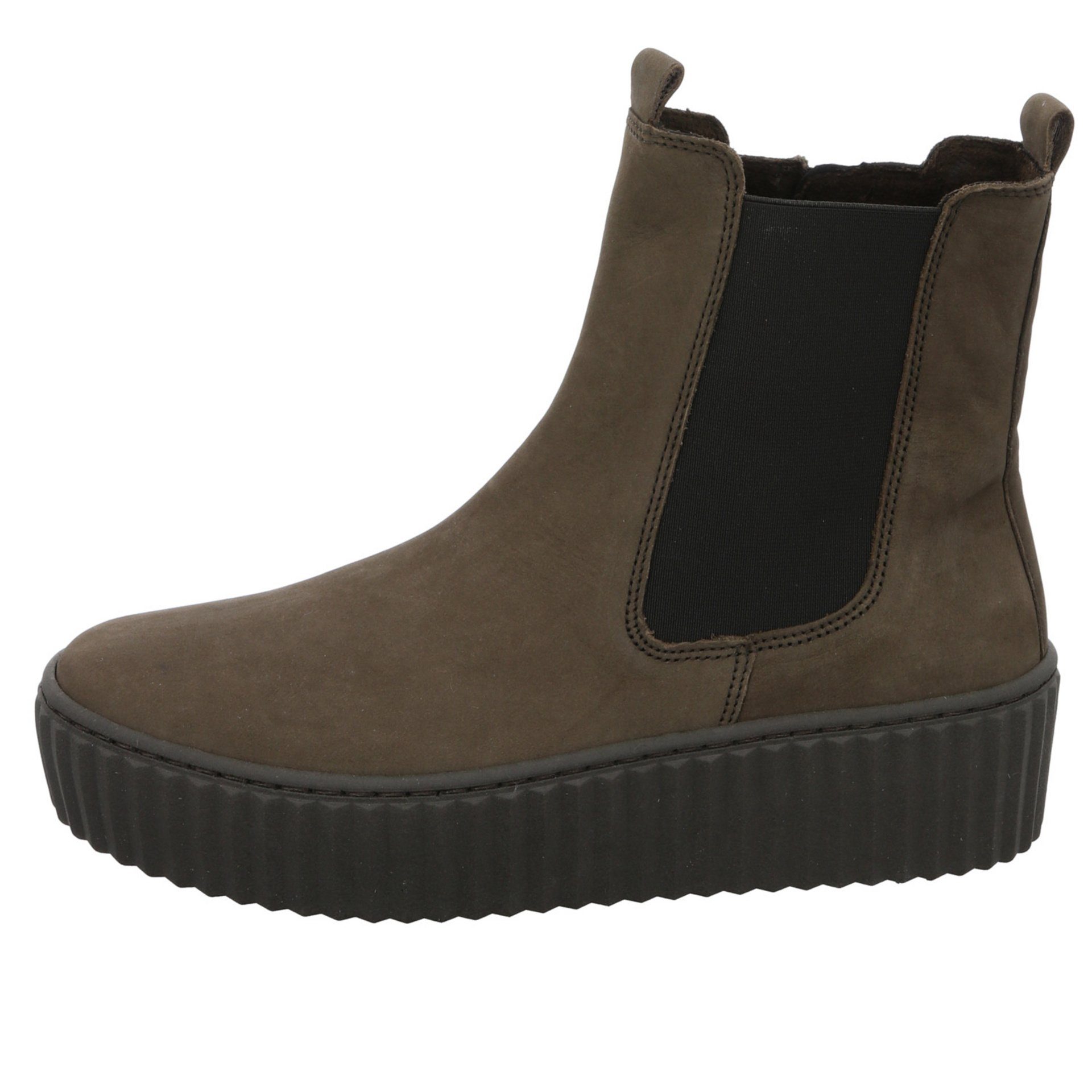 Chelsea-Boots (GZ oliv Leder-/Textilkombination Chelseaboots Leder-/Textilkombination Gabor uni antharzit)